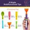 Special Supplies Buzz Buddy Oral Motor Stimulation Kit with 6 Soft Textured Interchangeable Heads, Calm Sensory Needs, Support Speech, and Stimulate Self Feeding, Gentle Vibrations (Purple) view 2