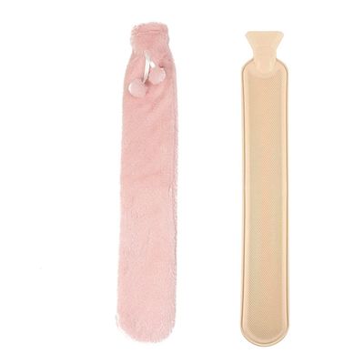 (2L,72 cm) Long Hot Water Bottle with Soft Plush Cover,Bed Warm Waist Warm Back Hot Water Bottle The Cosiest Companion to Snuggle up to on a Winter's Night (Color : Pink)