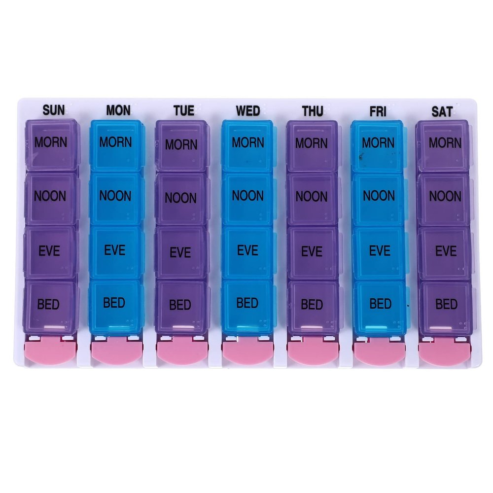 1 Set 28-Cell Pill Box Pill Bottle Medicine Holder Purse Medicine Organizer Travel Jewelry Box Bounce Pp