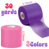 3 Rolls Pre Wrap Tape 2.75 Inch x 90 Yards Athletic Foam Underwrap Sports Pre Headbands for Hair Ankle Wrists Knees Sports(Purple, Pink, Rose Red) view 2