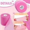 3 Rolls Pre Wrap Tape 2.75 Inch x 90 Yards Athletic Foam Underwrap Sports Pre Headbands for Hair Ankle Wrists Knees Sports(Pink) view 4