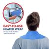 Doctor Developed Heated Neck Wrap - Weighted Heating Pad with Natural Flax Seeds - Cordless Microwavable Heating Pad for Neck & Shoulders - Soft Plush Relief (Blue) view 3