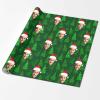 InterestPrint Personalized Photo Wrapping Paper, Green Christmas Trees Custom Face Gift Wrapping Paper Roll with Printed Picture for Friend Grandma Grandpa Birthday Wedding Christmas Gifts 2 Roll view 2