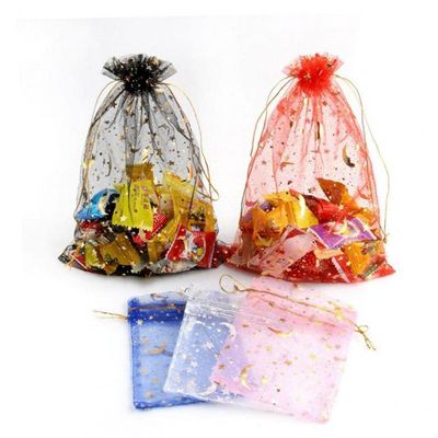 100pcs Small Organza Gift Bags Wedding Gift Packaging Bags Favour Bags with Drawstring for Christmas Birthday Mixed Color 9 * 12cm