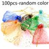 100pcs Small Organza Gift Bags Wedding Gift Packaging Bags Favour Bags with Drawstring for Christmas Birthday Mixed Color 9 * 12cm view 3