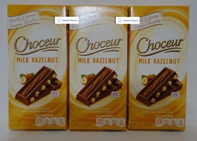 Choceur Milk Chocolate with Whole Roasted Hazelnuts 7.05oz 200g (3 Bars)