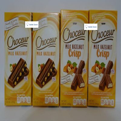 Choceur Milk Hazelnuts Chocolate Bars & Crisp Bars (4 Bars)