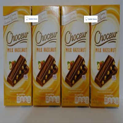 Choceur Milk Chocolate with Whole Roasted Hazelnuts 7.05oz 200g (4 Bars)