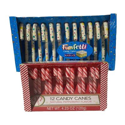 BBO Original Candy Canes - Treat your taste buds to a sampling of (Pack 2); 9.53 Ounces (Peppermint + Funfetti, Pack 2)