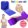 24 Pieces Foam Underwrap Tape Sports Prewrap Athletic Tape Foam Pre Wrap for Ankles Wrists Hands and Knees(Rose Red, Lime Green, Blue,Yellow) view 3