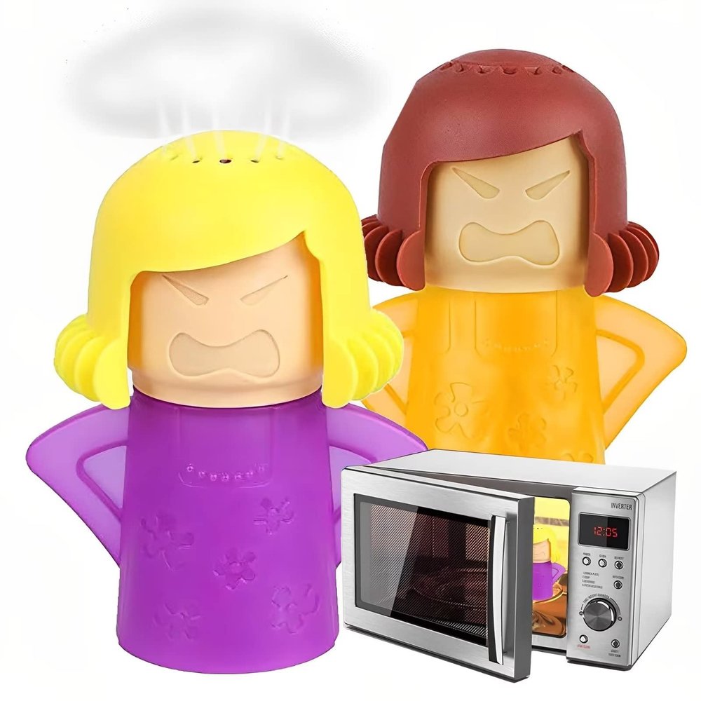 Microwave Oven Cleaner 2 Pack Angry Mama Microwave Steam Cleaner Disinfect Angry Mom Microwave Oven Odor Absorber Deodorant Easy to Clean with Vinegar and Water for Home or Office