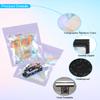 100 Pieces Purple Smell Proof Mylar Bag,Resealable Holographic Packaging bags,Cute Package Bags for Small Business,Sealed Mylar Foil Pouch Bags for Gift,Candy,Jewelry,Sample Packaging view 4