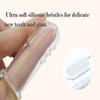haakaa Silicone Baby Finger Toothbrush Set -360 Bristle for Baby Oral Gum Cleaning| Baby Teething Training| Newborn Oral Massager, BPA Free,2PK - 0m+Babies - Clear view 2