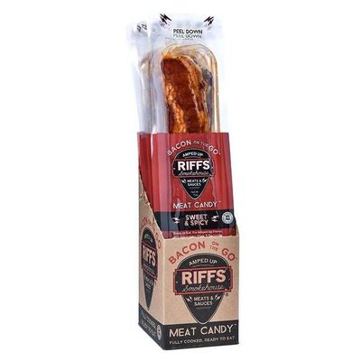 Riffs Smokehouse Bacon on the Go Sweet and Spicy Meat Candy, 0.7 Ounce -- 144 per case