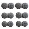MUDOR 6 Pack Wood Grain Contact Lens Case, Contact Lens Box Holder Container Soak Storage Kit, Mini Contact Lens Travel Case with Leak-Proof Packaging,Silver Gray view 1