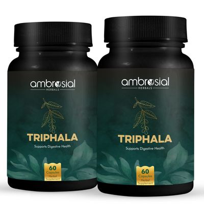 AMBROSIAL Triphala 500 Mg Organic Triphala Capsules Pack of 2-120 Capsules