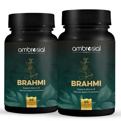 AMBROSIAL Brahmi Capsules 500 mg Pack of 2-120 Capsules