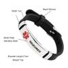 Chili Jewelry Women Mens Red Medical Alert ID DNR Bracelet Emergency First Aid Adjustable Silicone Wristband Bracelet view 3