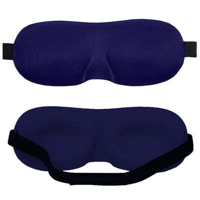 3D Contoured Luxury Blindfold Sleep Mask, Eye Mask for Sleeping, Light Blocking Eye Blinder with Adjustable Strap for Men & Women, Soft & Comfortable Sleep Mask for Travel Shift Work, Navy Blue