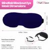 3D Contoured Luxury Blindfold Sleep Mask, Eye Mask for Sleeping, Light Blocking Eye Blinder with Adjustable Strap for Men & Women, Soft & Comfortable Sleep Mask for Travel Shift Work, Navy Blue view 2