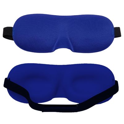 3D Contoured Luxury Blindfold Sleep Mask, Eye Mask for Sleeping, Light Blocking Eye Blinder with Adjustable Strap for Men & Women, Soft & Comfortable Sleep Mask for Travel Shift Work, Royal Blue