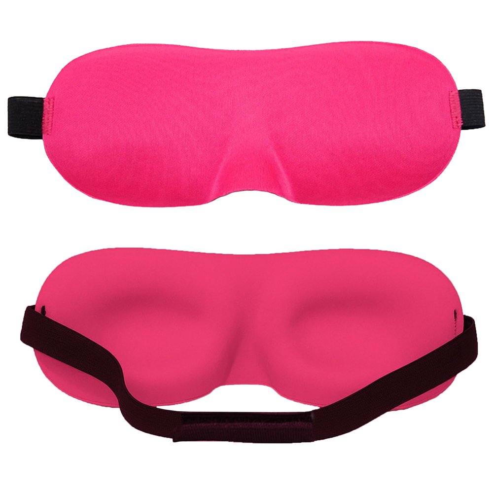 3D Contoured Luxury Blindfold Sleep Mask, Eye Mask for Sleeping, Light Blocking Eye Blinder with Adjustable Strap for Men & Women, Soft & Comfortable Sleep Mask for Travel Shift Work, Hot Pink