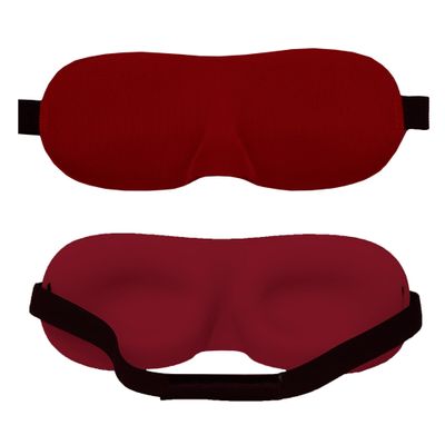 3D Contoured Luxury Blindfold Sleep Mask, Eye Mask for Sleeping, Light Blocking Eye Blinder with Adjustable Strap for Men & Women, Soft & Comfortable Sleep Mask for Travel Shift Work, Burgundy