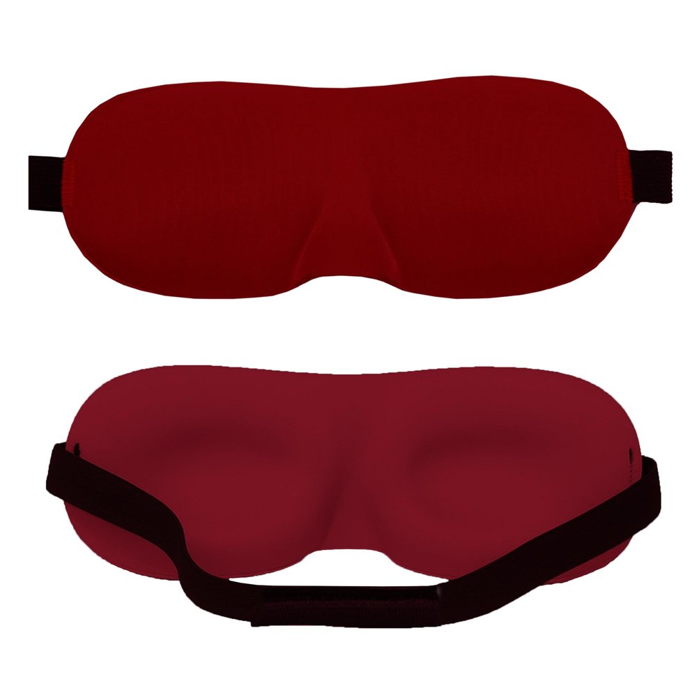 3D Contoured Luxury Blindfold Sleep Mask, Eye Mask for Sleeping, Light Blocking Eye Blinder with Adjustable Strap for Men & Women, Soft & Comfortable Sleep Mask for Travel Shift Work, Burgundy