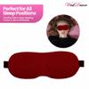 3D Contoured Luxury Blindfold Sleep Mask, Eye Mask for Sleeping, Light Blocking Eye Blinder with Adjustable Strap for Men & Women, Soft & Comfortable Sleep Mask for Travel Shift Work, Burgundy view 3