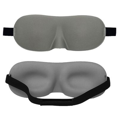 3D Contoured Luxury Blindfold Sleep Mask, Eye Mask for Sleeping, Light Blocking Eye Blinder with Adjustable Strap for Men & Women, Soft & Comfortable Sleep Mask for Travel Shift Work, Grey