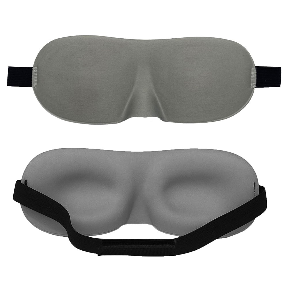 3D Contoured Luxury Blindfold Sleep Mask, Eye Mask for Sleeping, Light Blocking Eye Blinder with Adjustable Strap for Men & Women, Soft & Comfortable Sleep Mask for Travel Shift Work, Grey