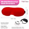 3D Contoured Luxury Blindfold Sleep Mask, Eye Mask for Sleeping, Light Blocking Eye Blinder with Adjustable Strap for Men & Women, Soft & Comfortable Sleep Mask for Travel Shift Work, Red view 2