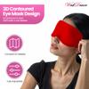 3D Contoured Luxury Blindfold Sleep Mask, Eye Mask for Sleeping, Light Blocking Eye Blinder with Adjustable Strap for Men & Women, Soft & Comfortable Sleep Mask for Travel Shift Work, Red view 4