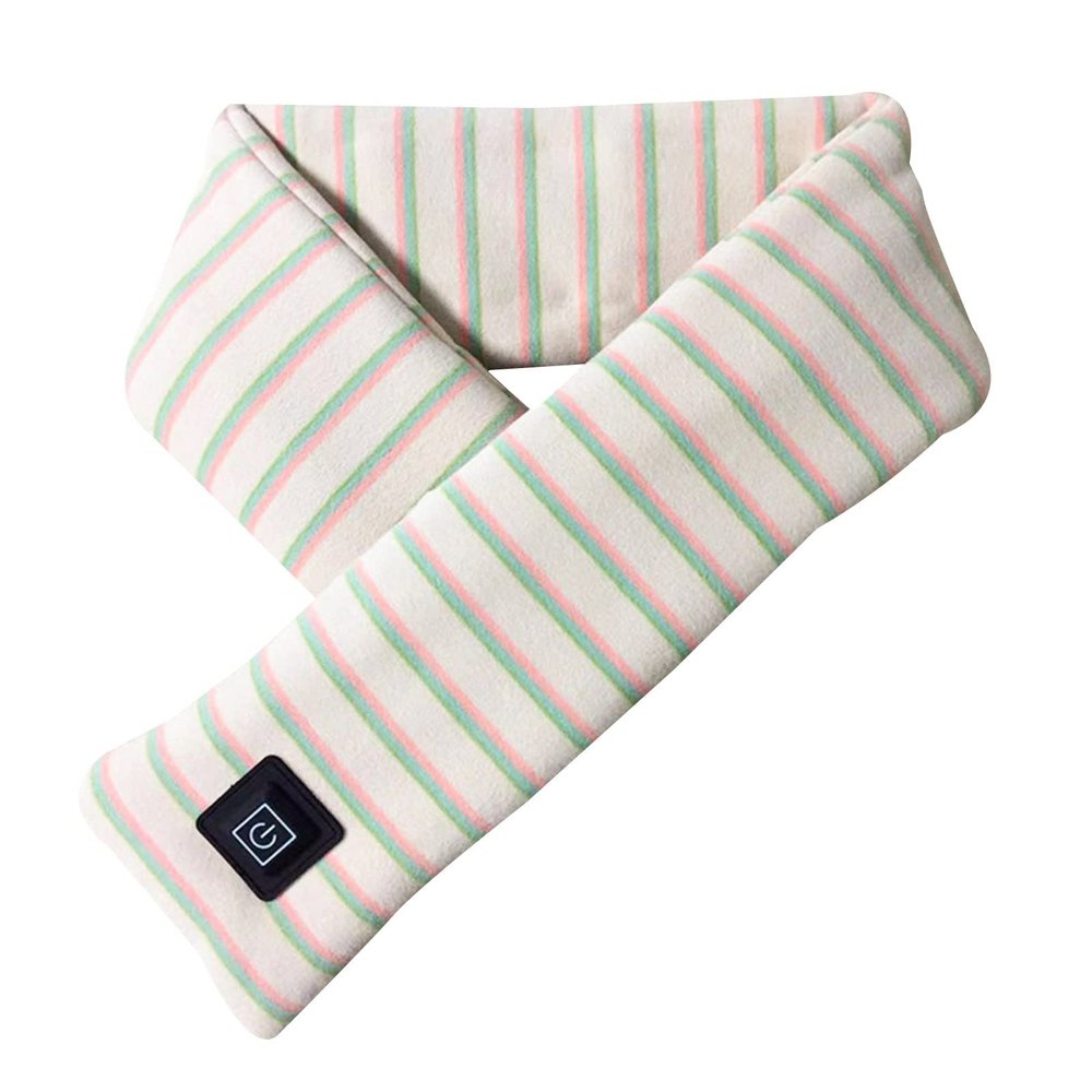 tuduoms Cotton Warm Heating Scarf for Men Women USB Smart Charing Neck Wrap Winter Washable Rechargeable Heated Scarves