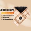 tuduoms Cotton Warm Heating Scarf for Men Women USB Smart Charing Neck Wrap Winter Washable Rechargeable Heated Scarves view 3
