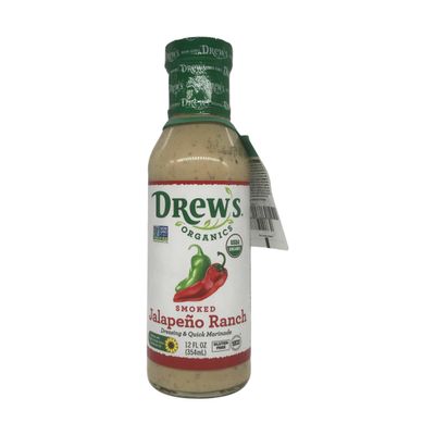 Drew's Organics Organic Smoked Jalapeno Ranch Dressing and Quick Marinade, 12 FZ