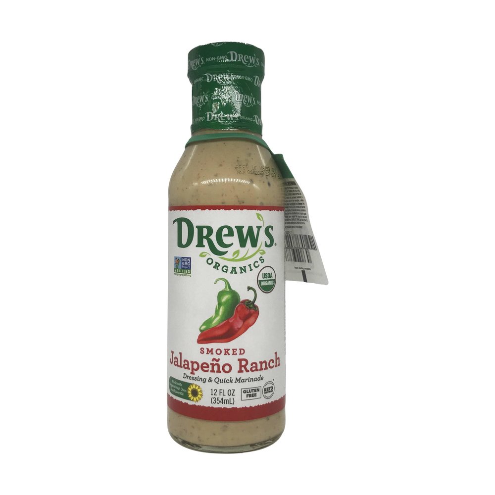 Drew's Organics Organic Smoked Jalapeno Ranch Dressing and Quick Marinade, 12 FZ