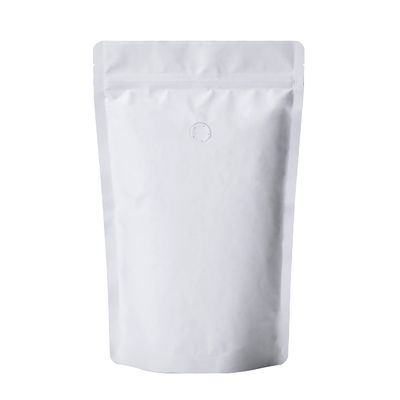 12oz Coffee Bags 100 Pieces - High Barrier White Kraft Paper Stand up Ziplock Pouches Bags with Valve & Zipper (100 Pcs, 12 Ounce/340 Gram/0.75 lb)