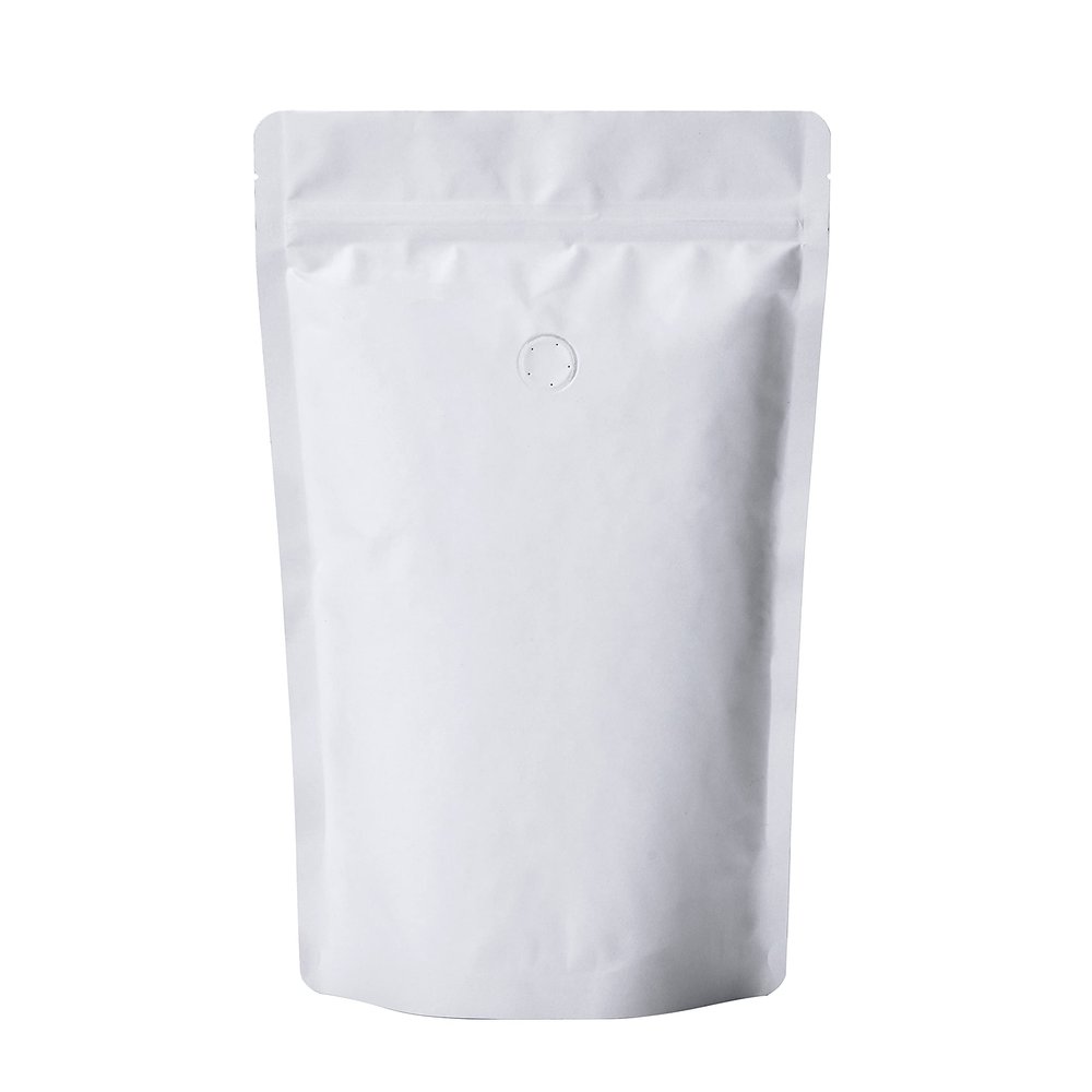 12oz Coffee Bags 100 Pieces - High Barrier White Kraft Paper Stand up Ziplock Pouches Bags with Valve & Zipper (100 Pcs, 12 Ounce/340 Gram/0.75 lb)