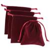 Mini Skater 25Pcs Velvet Drawstring Pouches 3.9" x 3.5" Small Jewelry Gift Bags for Wedding Christmas Party Favors (Red Wine) view 1