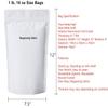 16oz Coffee Bags 100 Pieces - High Barrier White Kraft Paper Stand up Ziplock Pouches Bags with Valve & Zipper (100 Pcs, 16 Ounce/454-500 Gram/1 lb) view 3