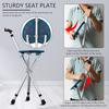 Yayayo Walking Cane with Seat Aluminum Alloy Portable LED Floding Chair for Seniors Adult Height Adjustable Heavy Stick Stool for Elderly Gift Blue view 4