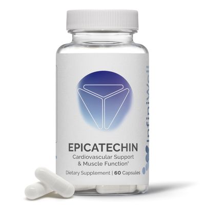 InfiniWell Epicatechin Supplement - Support Muscle Building & Nitric Oxide Production - Promote Healthy Protein Synthesis, Exercise Recovery, Antioxidant Support & Cognitive Function (60 Capsules)