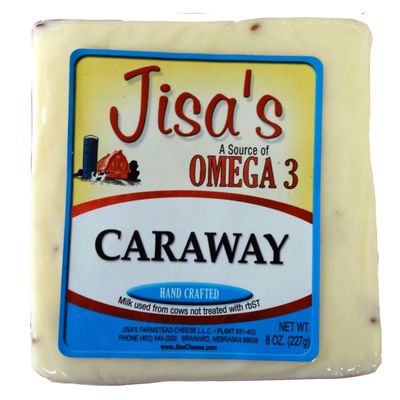 Caraway | 6-Pack | 8 oz Each | Artisan Cheese | Made with Whole Milk | Crafted in Small Batches | Product of Nebraska | Jisa's Farmstead Cheese