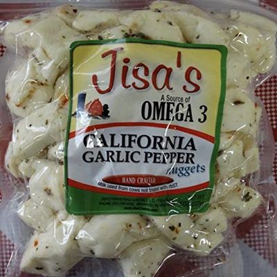 California Garlic Pepper Nuggets | 6-Pack | 8 oz Each | Artisan Cheese | Made with Whole Milk | Crafted in Small Batches | Product of Nebraska | Jisa's Farmstead Cheese