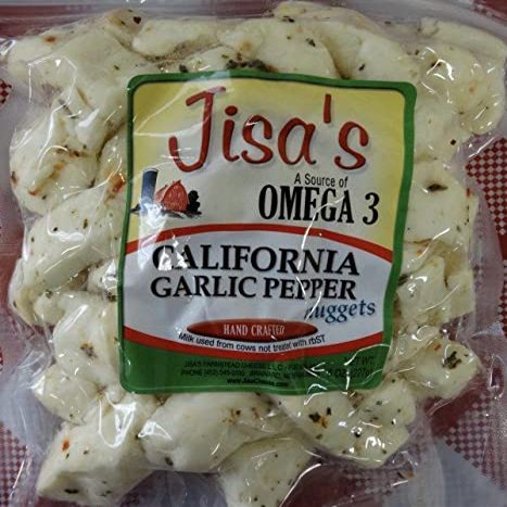 California Garlic Pepper Nuggets | 6-Pack | 8 oz Each | Artisan Cheese | Made with Whole Milk | Crafted in Small Batches | Product of Nebraska | Jisa's Farmstead Cheese