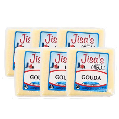 Gouda | 6-Pack | 8 oz Each | Artisan Cheese | Made with Whole Milk | Crafted in Small Batches | Product of Nebraska | Jisa's Farmstead Cheese