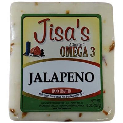 Jalapeno | 6-Pack | 8 oz Each | Artisan Cheese | Made with Whole Milk | Crafted in Small Batches | Product of Nebraska | Jisa's Farmstead Cheese