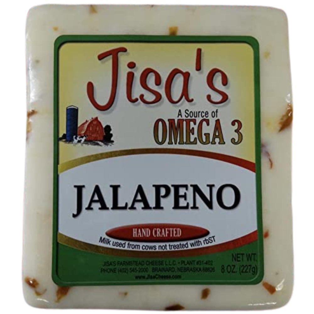 Jalapeno | 6-Pack | 8 oz Each | Artisan Cheese | Made with Whole Milk | Crafted in Small Batches | Product of Nebraska | Jisa's Farmstead Cheese