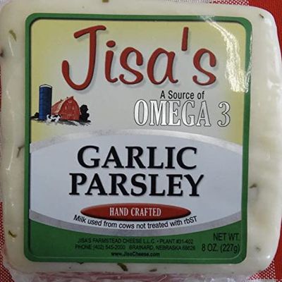 Garlic Parsley | 6-Pack | 8 oz Each | Artisan Cheese | Made with Whole Milk | Crafted in Small Batches | Product of Nebraska | Jisa's Farmstead Cheese